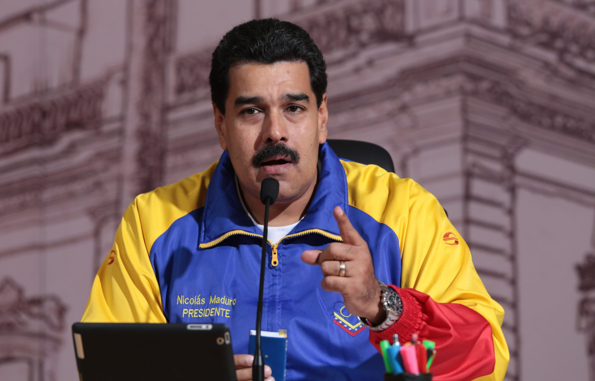 El presidente venezolano Nicolas Maduro scaled