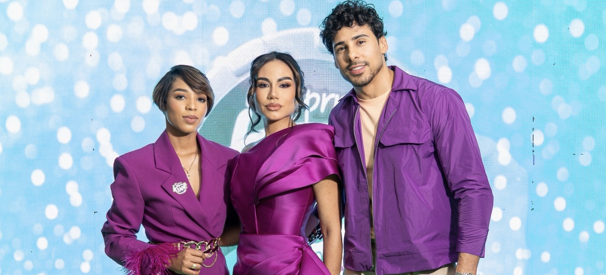 Desde la izquierda Aldo Faru00edas, Vanessa Zambrano y Carolin Bravo